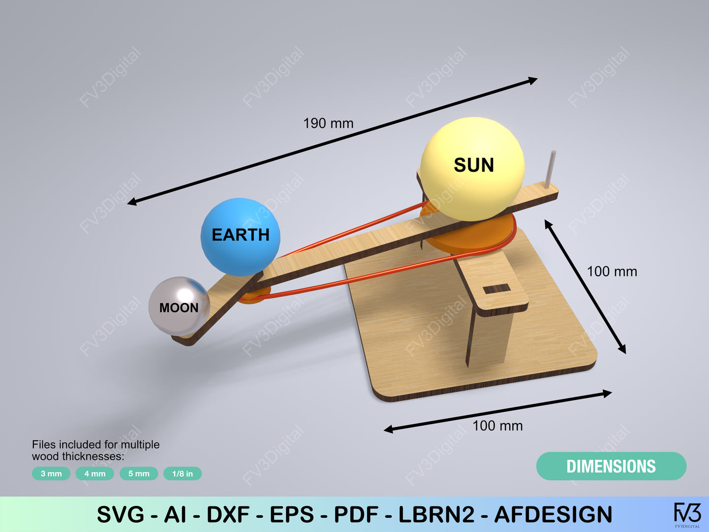 Laser Cut Orrery β Rotating Solar System STEM Project for Kids & Adults
