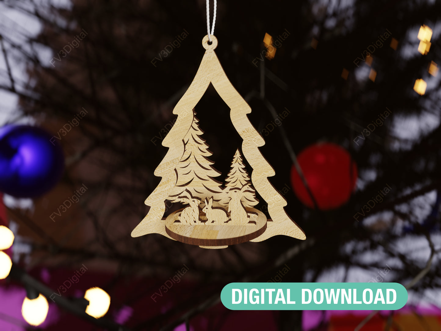 Laser Cut Files Bundle: 25 Unique 3D Christmas Ornaments, Ideal for DIY Holiday Crafts, Custom Gifts, and Festive Home Decoration Projects!