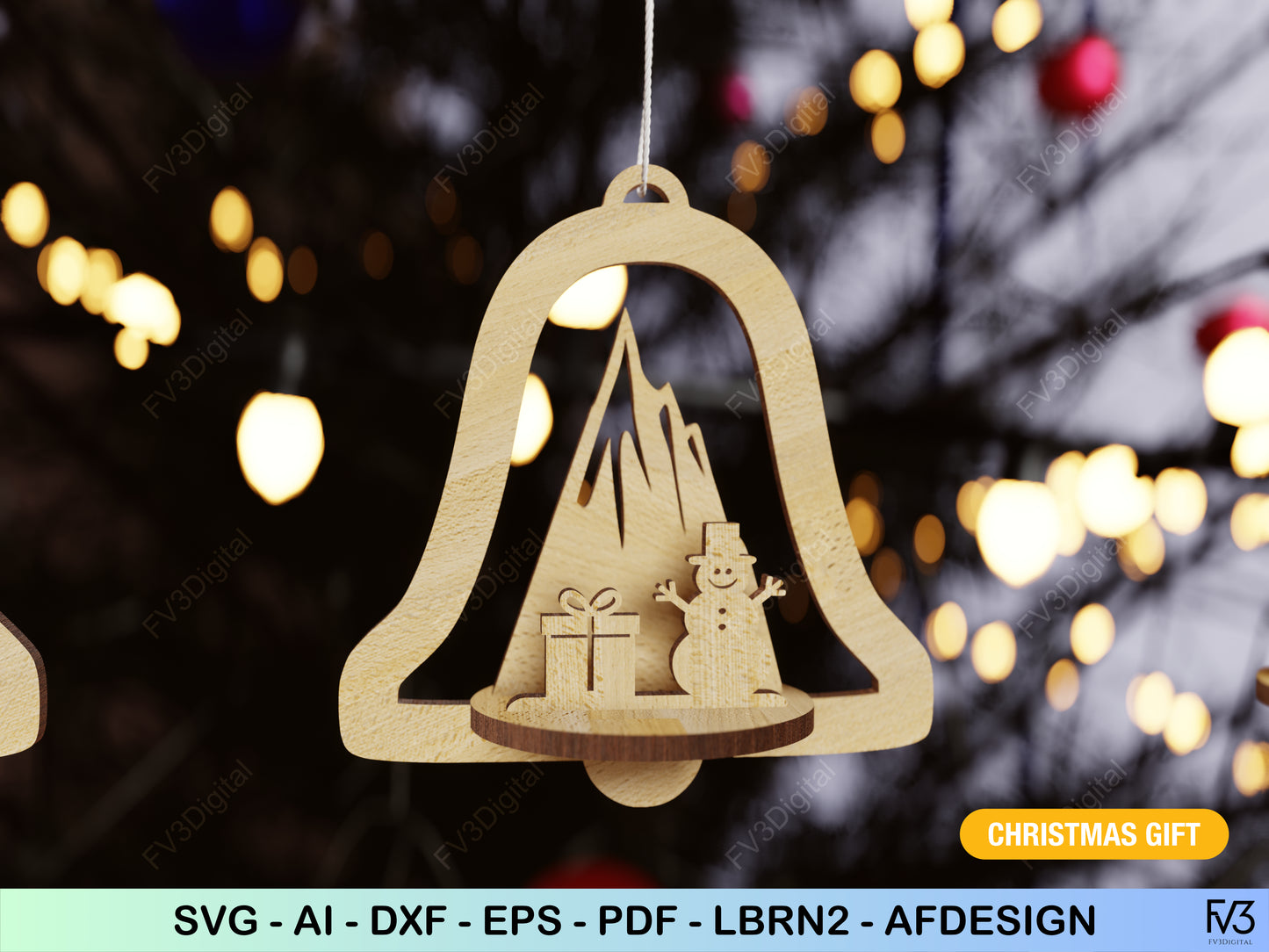 Laser Cut Files Bundle: 25 Unique 3D Christmas Ornaments, Ideal for DIY Holiday Crafts, Custom Gifts, and Festive Home Decoration Projects!