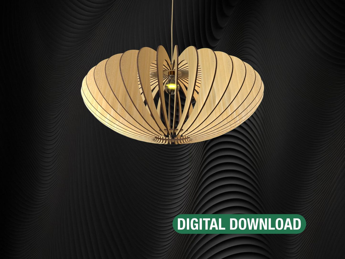 Modern Oval Table Lamp | Laser Cut Files for DIY Wood Light Fixture