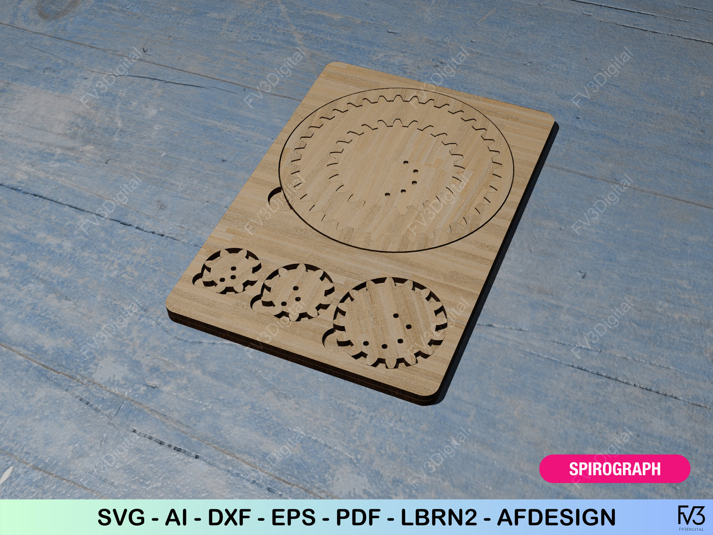 Laser Cut Files Spirograph Drawing Tool – Mechanical Art & Geometry Puzzle for DIY Projects, STEM Learning, and Creative Fun with Gears