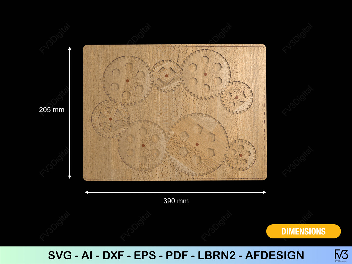 Laser Cut Gear Puzzle Files | Wooden STEM Toy & Brain Teaser for Curious Minds