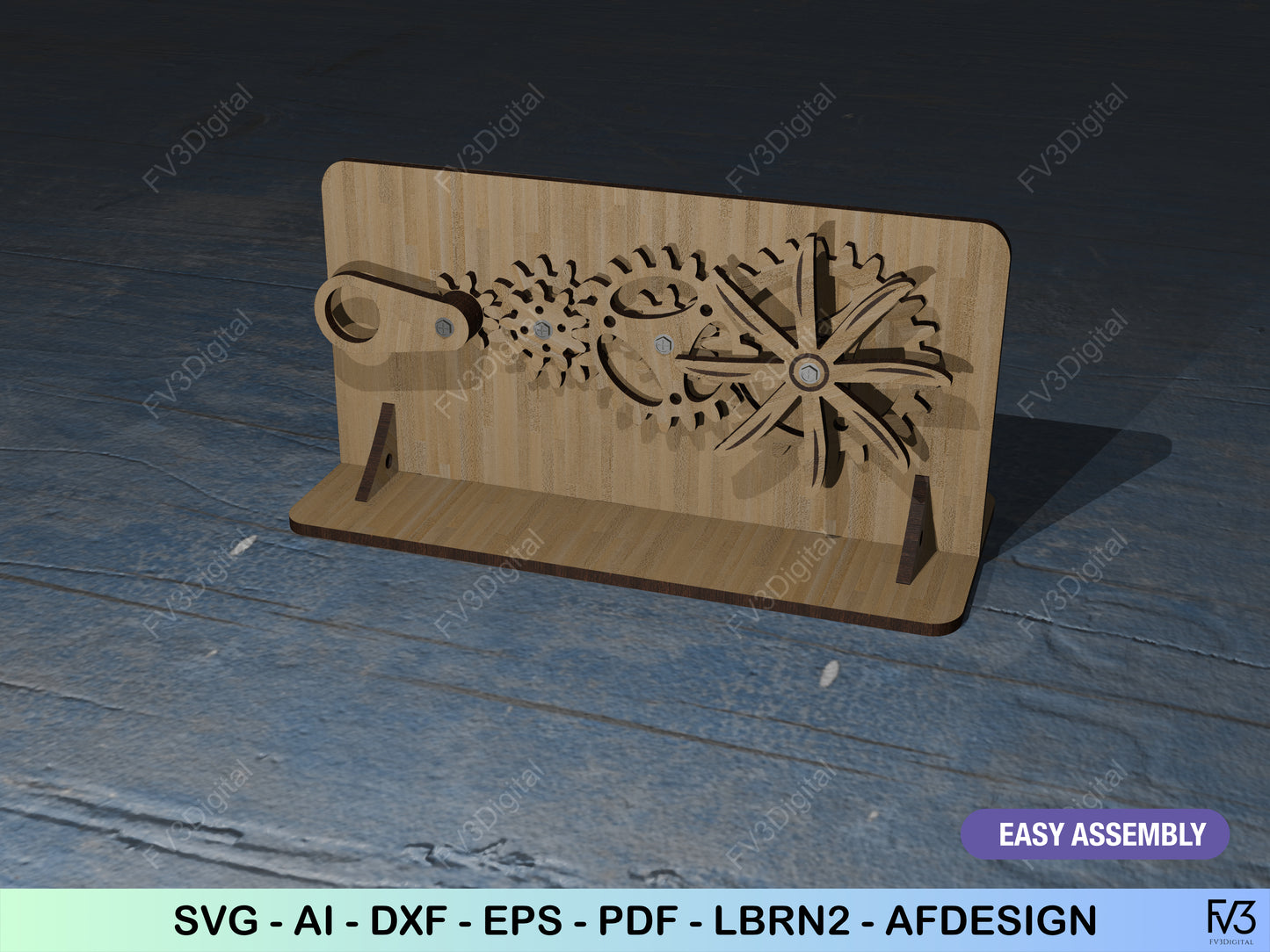 Laser Cut Files Gear Reduction System β Interactive Mechanical Toy for STEM Learning, Engineering Fun, and DIY Educational Projects