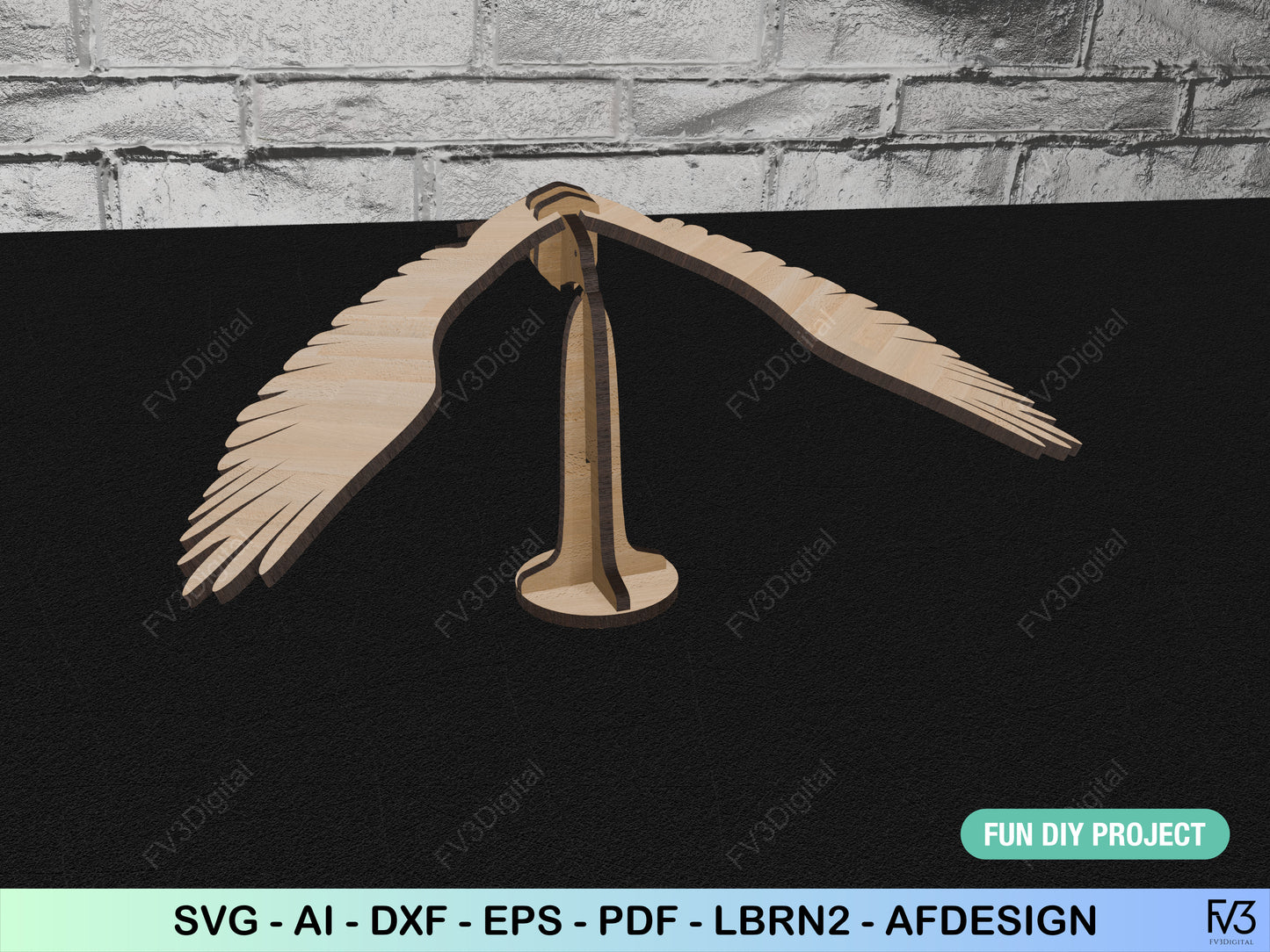 Laser Cut Files Balancing Bird Science Toy SVG Digital Download - DIY Floating Bird Project in 2 Sizes for Fun and Learning