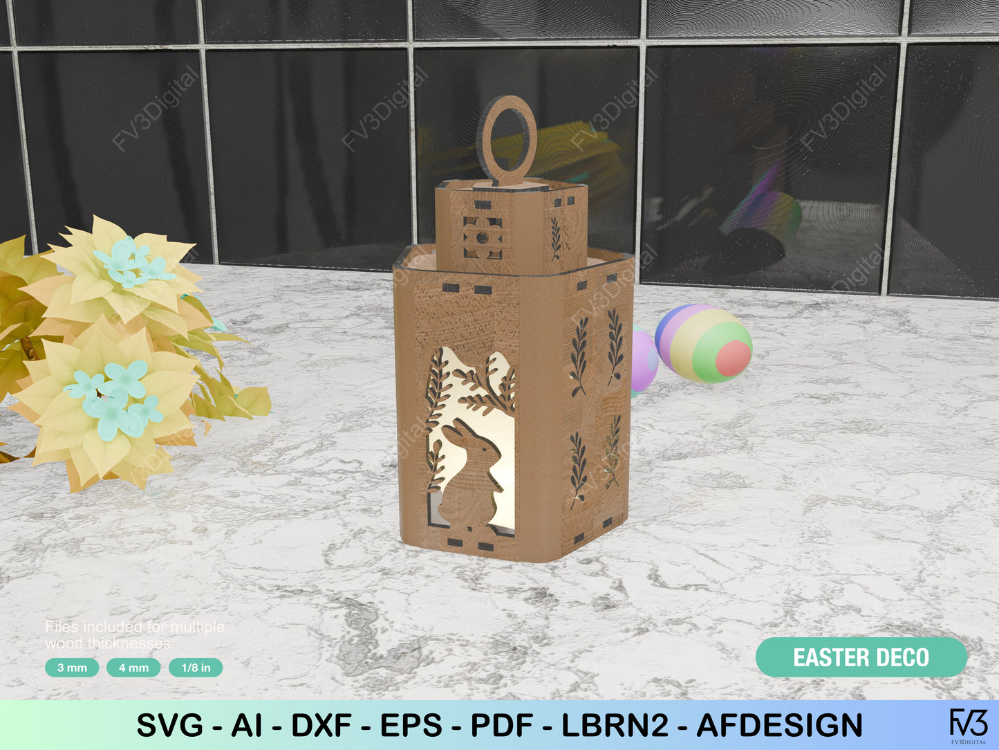 Laser Cut Files for a Beautiful Easter Decoration DIY Easter Lantern – Perfect for Festive Home Decor, Spring Celebrations & Seasonal Joy