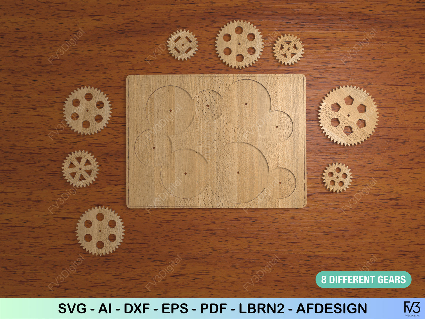Laser Cut Gear Puzzle Files | Wooden STEM Toy & Brain Teaser for Curious Minds
