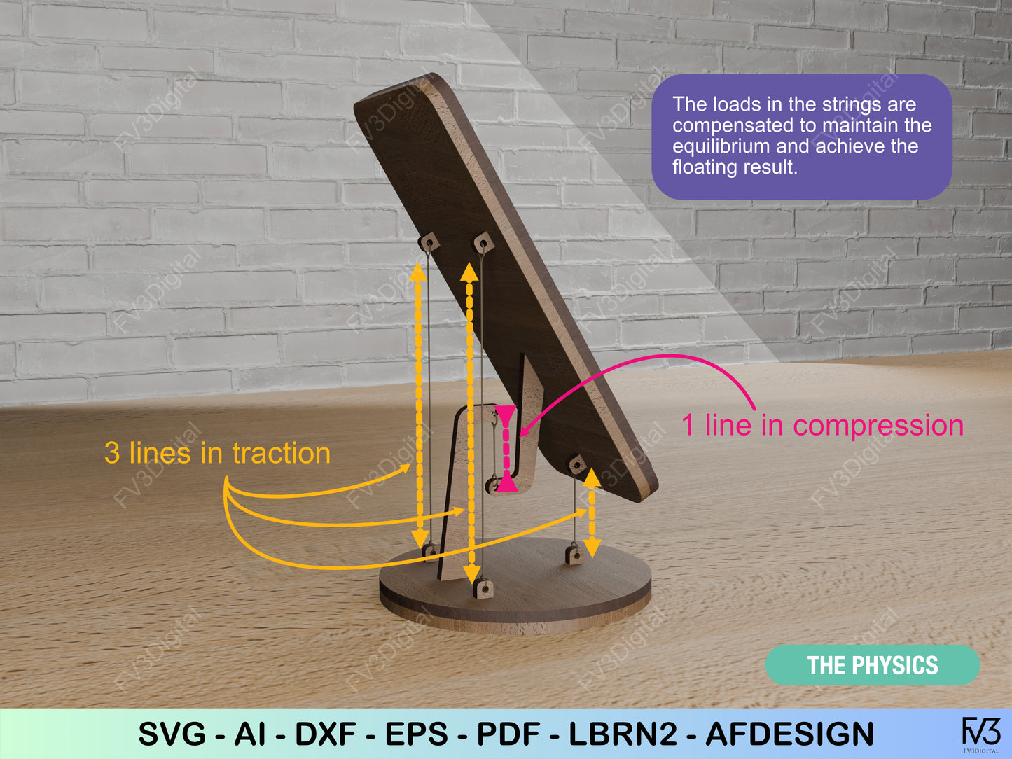 The Anti-Gravity Phone Stand | Tensegrity Laser Cut Files for Makers