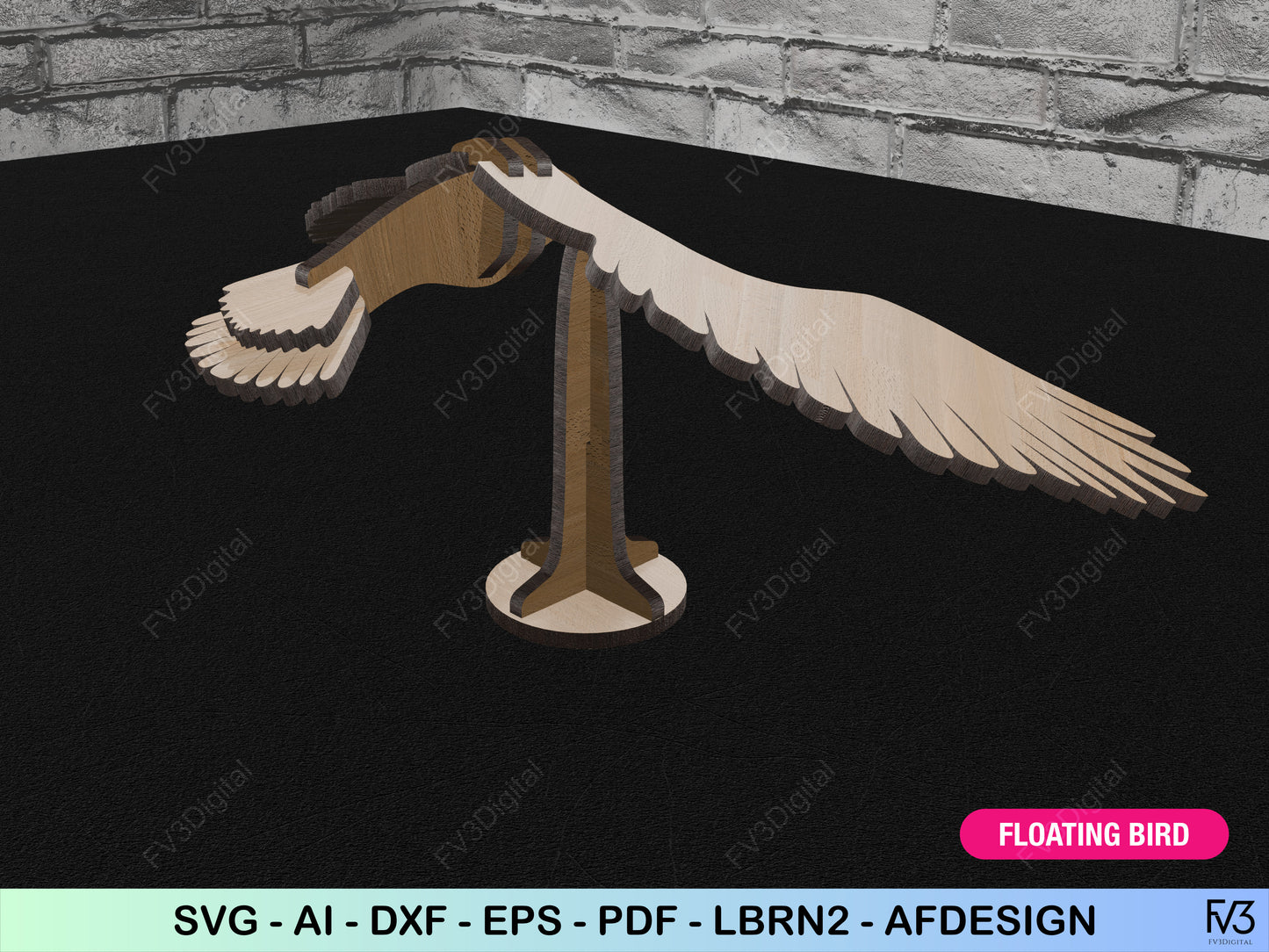 Laser Cut Files Balancing Bird Science Toy SVG Digital Download - DIY Floating Bird Project in 2 Sizes for Fun and Learning