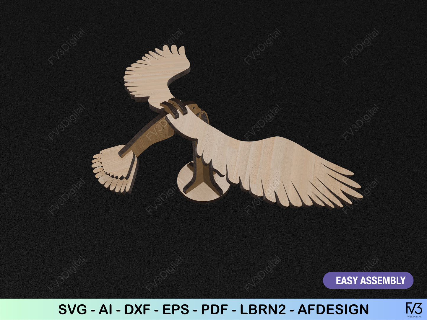 Laser Cut Files Balancing Bird Science Toy SVG Digital Download - DIY Floating Bird Project in 2 Sizes for Fun and Learning