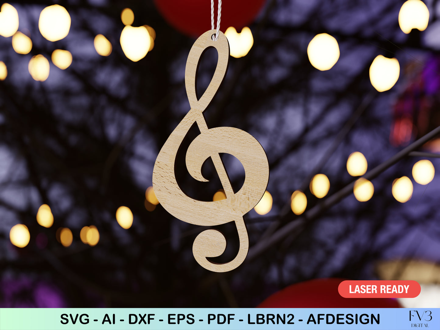 Christmas Tree Ornaments Laser Cut Files Bundle - 10 Unique Christmas Motif Designs - DIY Digital Download Holiday Home Decor