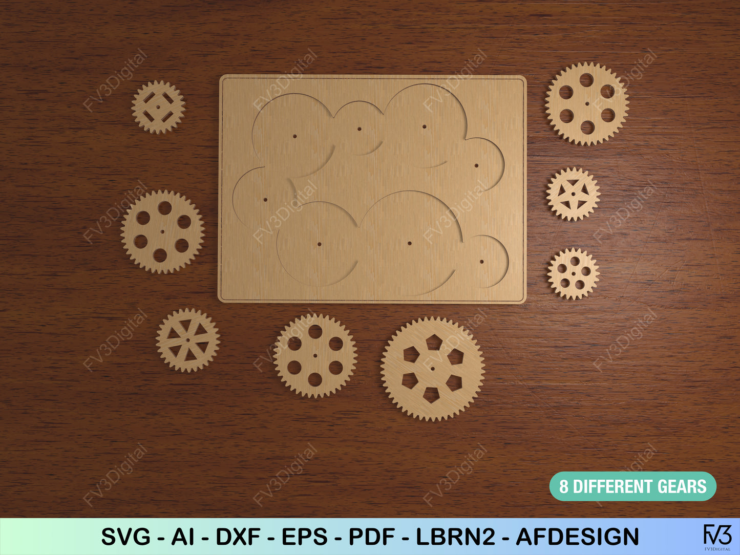 Laser Cut Gear Puzzle Files | Wooden STEM Toy & Brain Teaser for Curious Minds