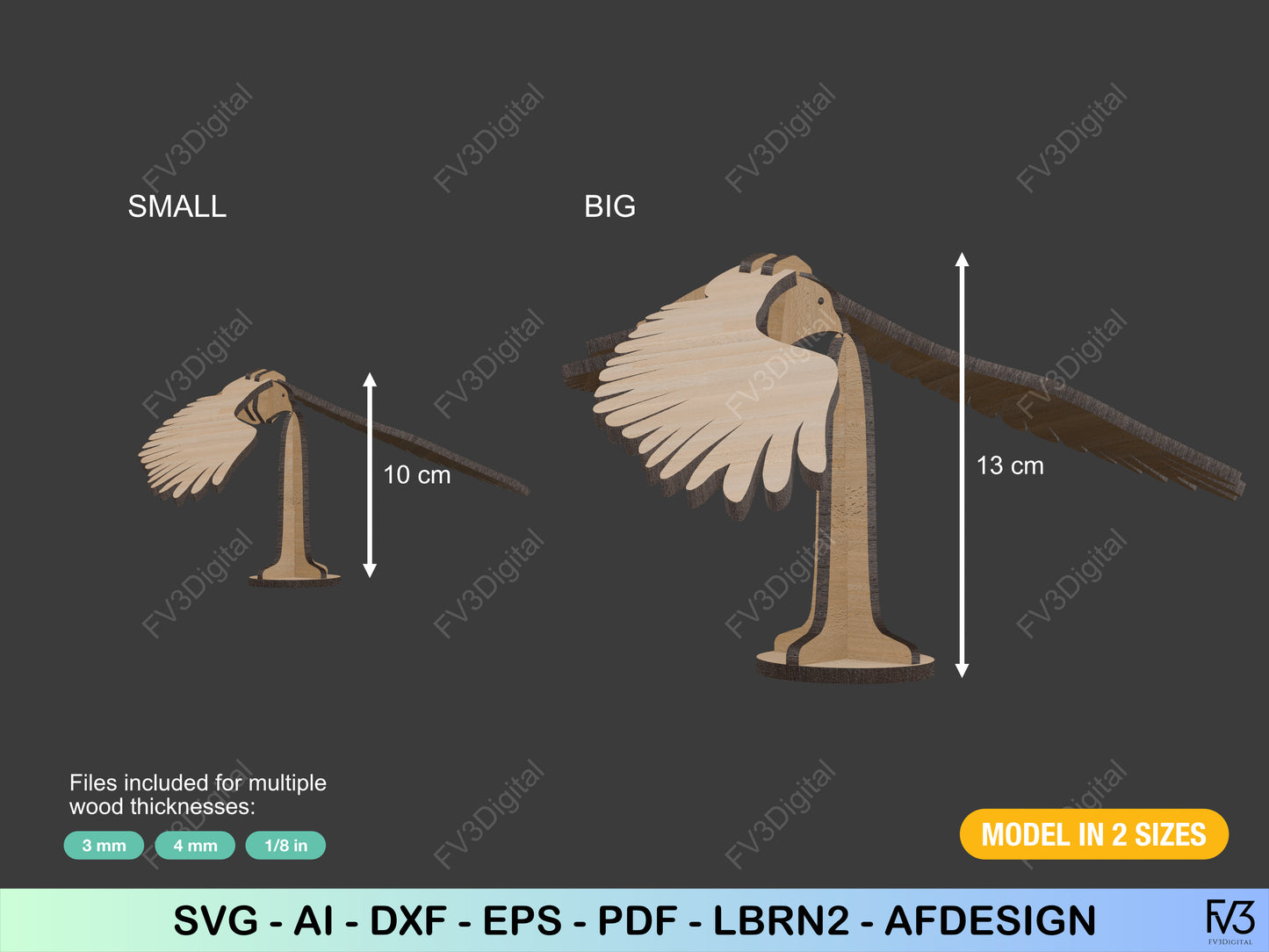 Laser Cut Files Balancing Bird Science Toy SVG Digital Download - DIY Floating Bird Project in 2 Sizes for Fun and Learning
