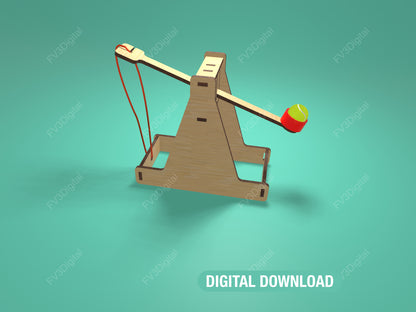 Laser Cut Catapult STEM Toy: DIY Physics Project (Digital Download, 4/5mm Wood Files)