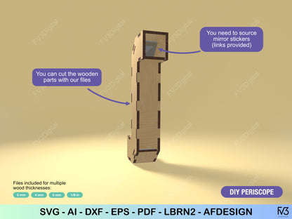 Periscope Laser Cut Files – DIY Optical STEM Project | Educational Reflection Science Model