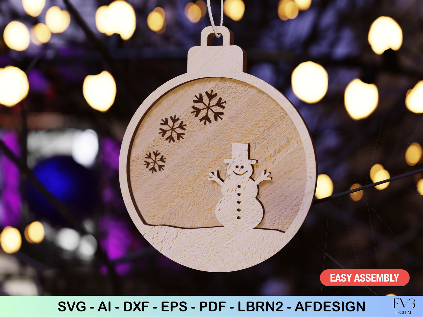 Laser Cut Files Bundle 6 Layered Christmas Tree Ornaments Unique DIY Holiday Decor & Personalized Gifts for a Magical Christmas Season