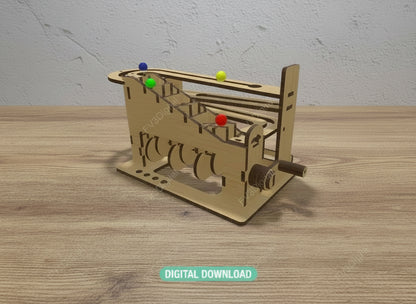 Marble Run Laser Cut File – DIY Kinetic Desk Toy | 3mm, 4mm, and 1/8” Plans
