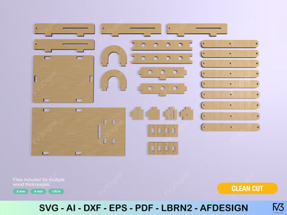Hydraulic Press Mechanism – STEM Physics Build | Laser Cut SVG Files