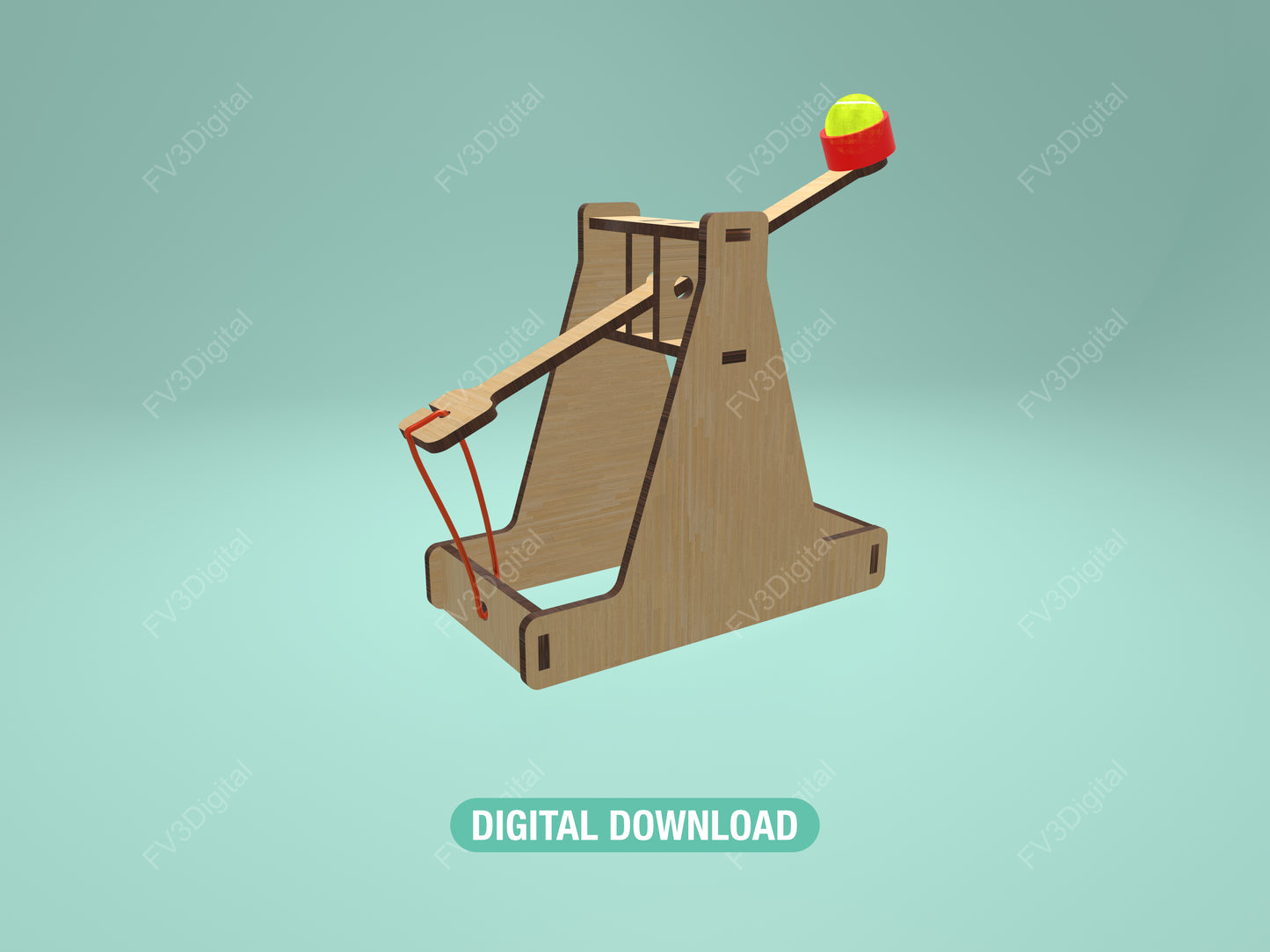 Laser Cut Catapult STEM Toy: DIY Physics Project (Digital Download, 4/5mm Wood Files)