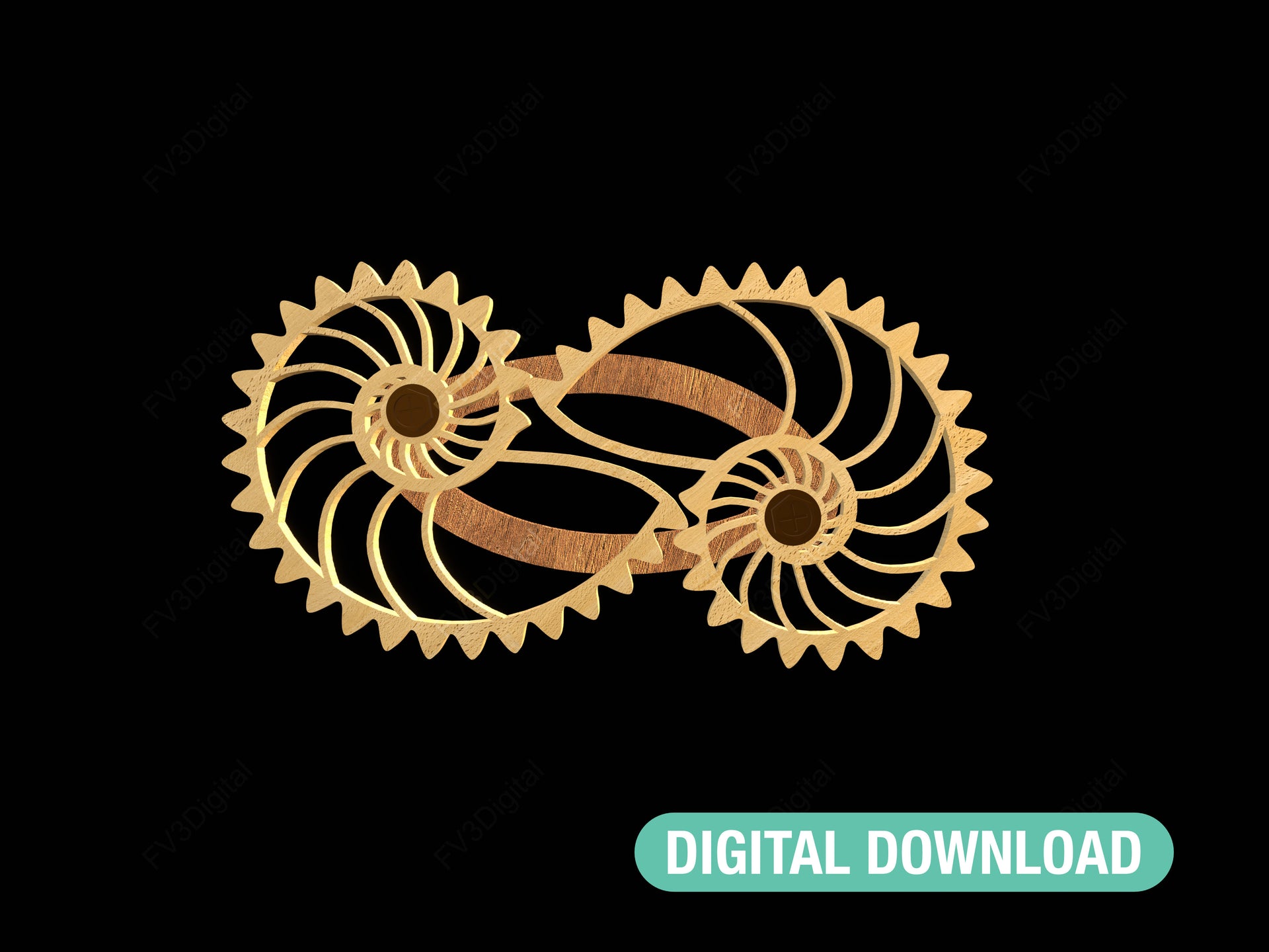 Nautilus Spinning Wheels Toy: Laser Cut Files, Mechanical Gear Puzzle – FV3 Digital