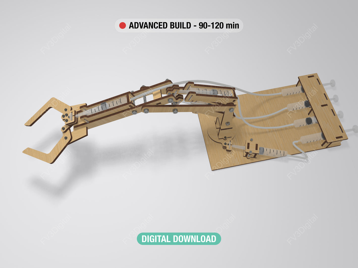 Hydraulic Robotic Arm – Working STEM Model | Laser Cut Files