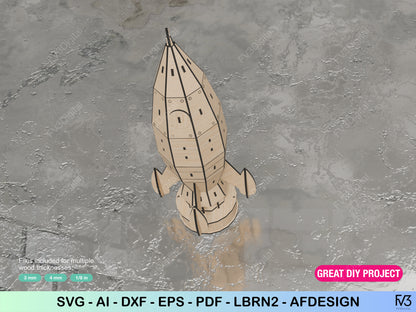Laser Cut Files to create Motorized Rotating Rocket | STEM Engineering Project & Space Decor