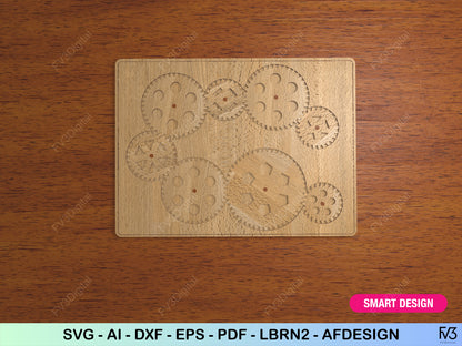 Laser Cut Gear Puzzle Files | Wooden STEM Toy & Brain Teaser for Curious Minds