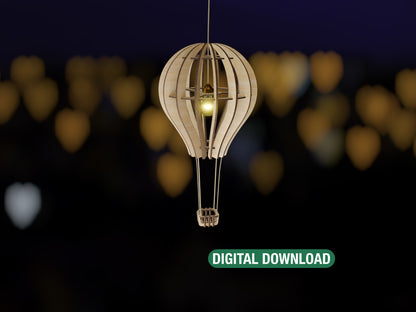 Balloon-Shaped Lamp Laser Cut Files – DIY Home Decor Project | Unique Laser-Cut Design for Easy Assembly and Creative Lighting Solution.