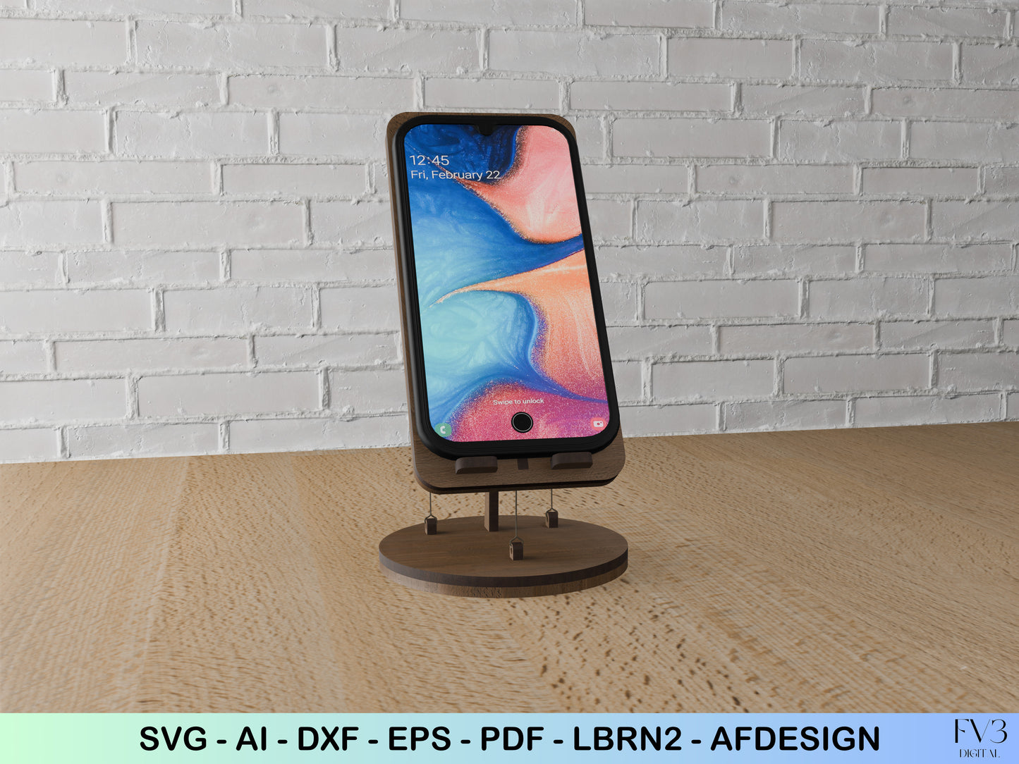 Floating Phone Stand laser cut files svg digital download - Elegant Floating Phone Stand DIY Project - Detailed Laser Cut Files