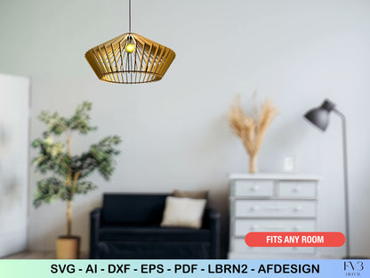 Lamp Laser Cut Files Minimalist design. Easy Assembly Digital Pattern. Simple Assembly Lamp Digital Laser Cut Files for Home DIY Project.