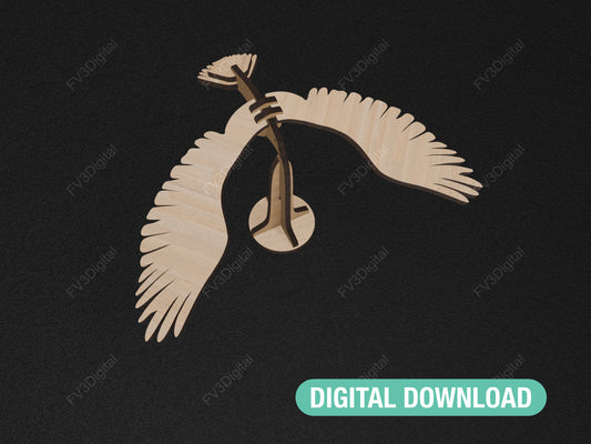 Laser Cut Files Balancing Bird Science Toy SVG Digital Download - DIY Floating Bird Project in 2 Sizes for Fun and Learning