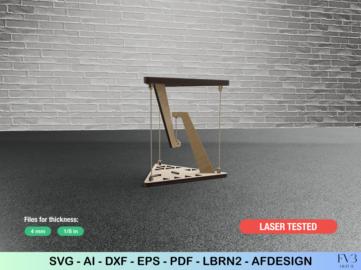 Laser Cut Files Package to create your own Tensegrity table. DIY floating table kit svg laser cut files. Immediate download of laser files.