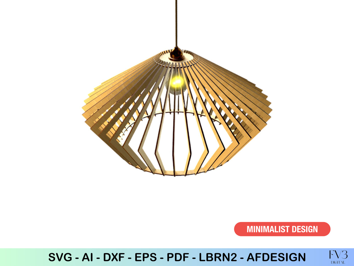 Lamp Laser Cut Files Minimalist design. Easy Assembly Digital Pattern. Simple Assembly Lamp Digital Laser Cut Files for Home DIY Project.