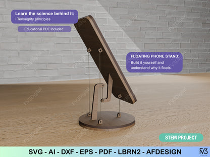 The Anti‑Gravity Phone Stand – Tensegrity Laser‑Cut Phone Stand Files for Makers
