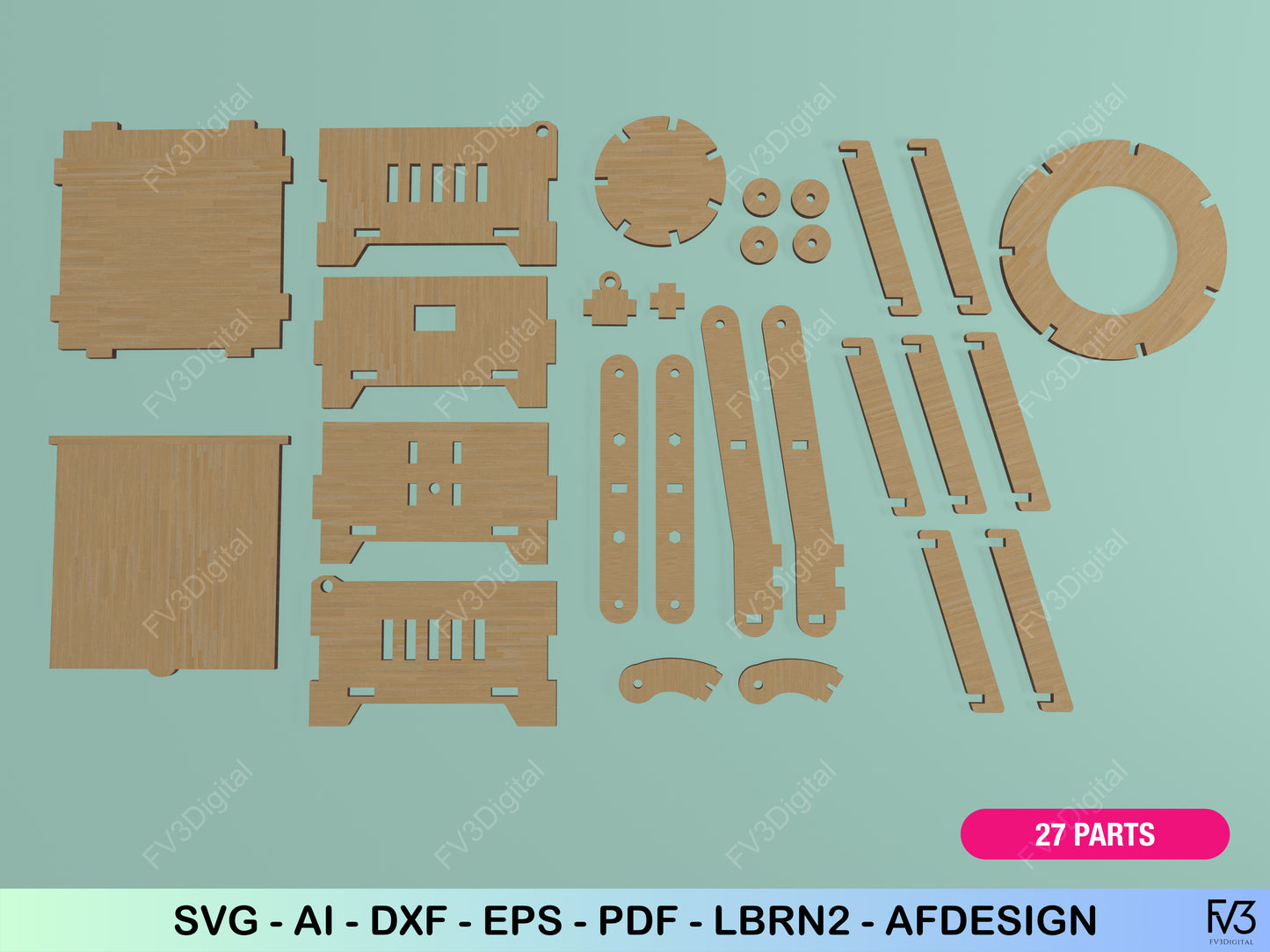 DIY Wooden Lamp Laser Cut Files – STEM Electricity Project for Kids – Educational Circuit Build – Digital Download SVG
