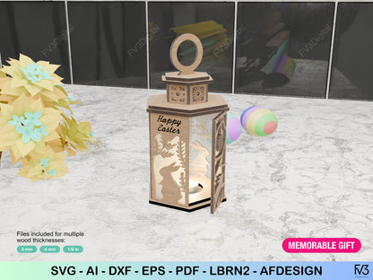 Easter Lantern Laser Cut Files for DIY Craft Projects | Unique Easter Deco, Home Decor, Great Gift, Woodworking, and Creative Craft