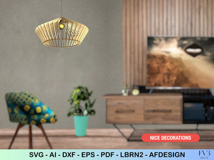 Lamp Laser Cut Files Minimalist design. Easy Assembly Digital Pattern. Simple Assembly Lamp Digital Laser Cut Files for Home DIY Project.
