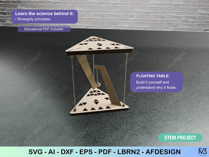 Floating Tensegrity Table | Laser Cut Files for an Impossible Illusion | DIY Project