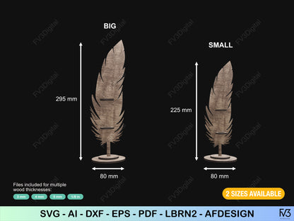 Pen holder laser cut files. Original office or home decor. Feather pen holder cut file - DIY. Digital download SVG files for DIY project.