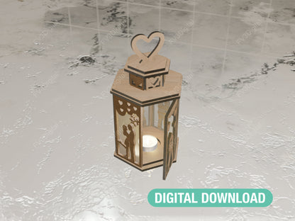 Romantic Lantern Laser Cut Files for DIY Craft Projects | Valentine's Day, Home Decor, Anniversary Gift, Woodworking, and Creative Craft