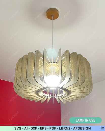 Laser Cut Pendant Lamp Files – Geometric DIY Design, Fits Any Bulb, Perfect for 4mm, 5mm, 6mm Wood, Stylish Home Lighting Made Easy!