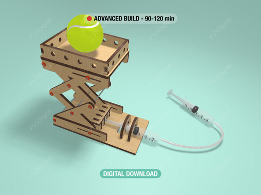 Hydraulic Press Mechanism – STEM Physics Build | Laser Cut SVG Files