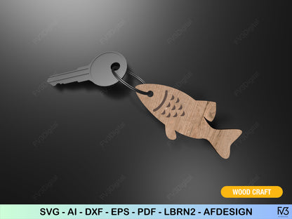 Laser Cut Files to create 7 Unique Animal Key Ring Holders Minimalist Design DIY Gift Idea for Crafters Digital Download Animal Key Holder