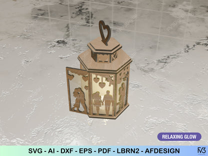 Romantic Lantern Laser Cut Files for DIY Craft Projects | Valentine's Day, Home Decor, Anniversary Gift, Woodworking, and Creative Craft