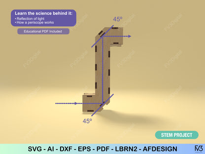 Periscope Laser Cut Files – DIY Optical STEM Project | Educational Reflection Science Model