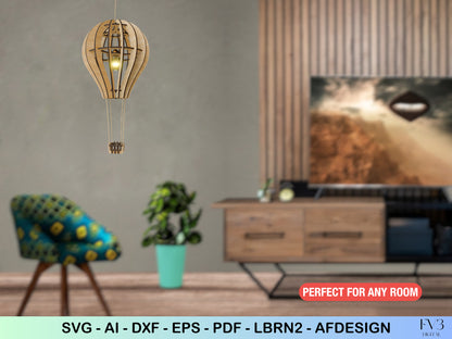 Balloon-Shaped Lamp Laser Cut Files – DIY Home Decor Project | Unique Laser-Cut Design for Easy Assembly and Creative Lighting Solution.
