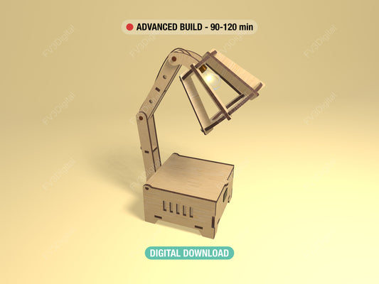 DIY Wooden Lamp Laser Cut Files – STEM Electricity Project for Kids – Educational Circuit Build – Digital Download SVG