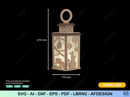 Easter Lantern Laser Cut Files for DIY Craft Projects | Unique Easter Deco, Home Decor, Great Gift, Woodworking, and Creative Craft