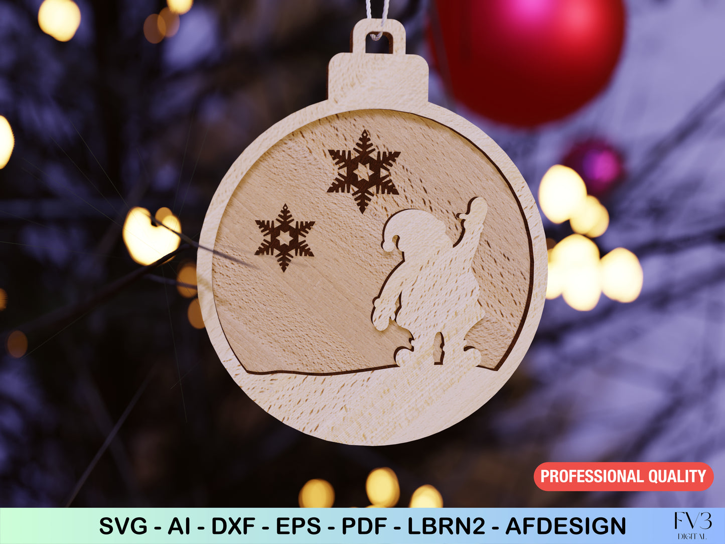 Laser Cut Files Bundle 6 Layered Christmas Tree Ornaments Unique DIY Holiday Decor & Personalized Gifts for a Magical Christmas Season