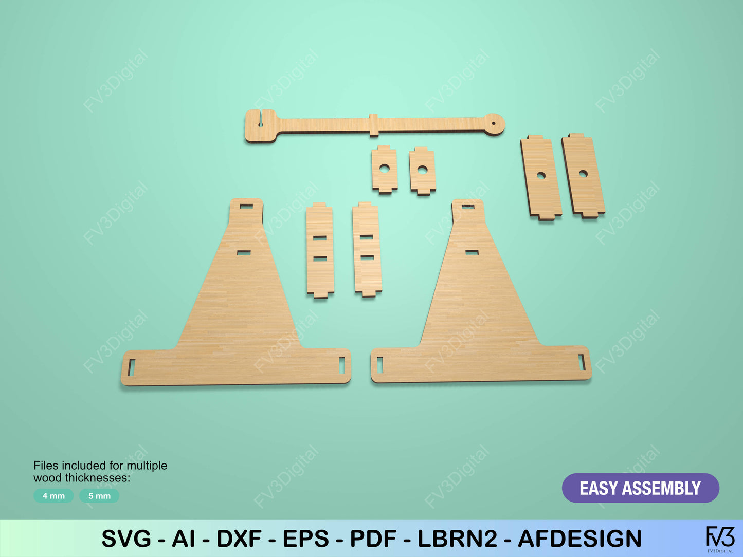 Laser Cut Catapult STEM Toy: DIY Physics Project (Digital Download, 4/5mm Wood Files)