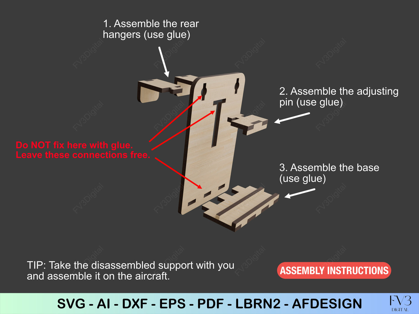 Laser Cut Files to Create Your Own Airplane Phone Support – DIY Aircraft Phone Holder Kit, Tested on Aircraft, SVG Files, Instant Download.